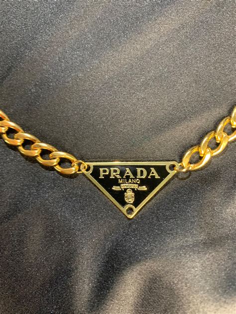 prada gold chain necklace|prada necklace for women.